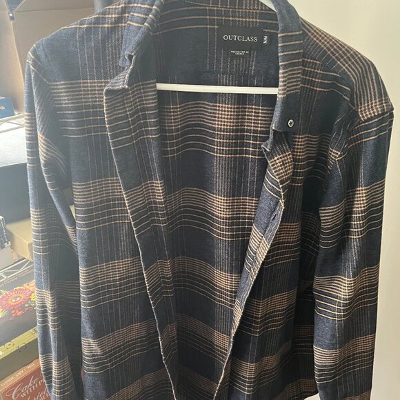 Outclass Glencheck Flannel Plaid Shirt Button Down Long Sleeve Casual Mens M - Picture 6 of 11